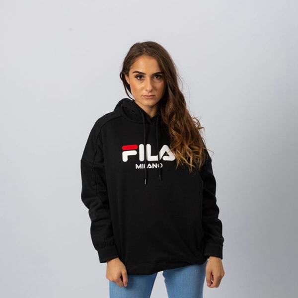 Fila Milano Women's Hoodies - Black,NZ 481-70534